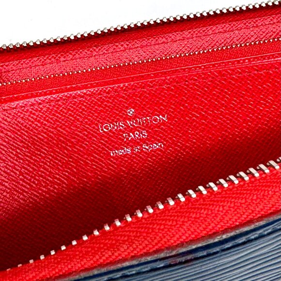 AUTH Louis Vuitton EUC Navy & Red Epi Leather Zippy Long Wallet with COA - Picture 5 of 17